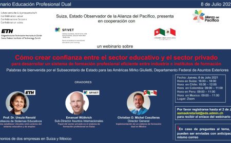 Suiza y la Alianza del Pacífico dialogan sobre sus experiencias en el fortalecimiento de la educación técnico profesional desde el modelo dual