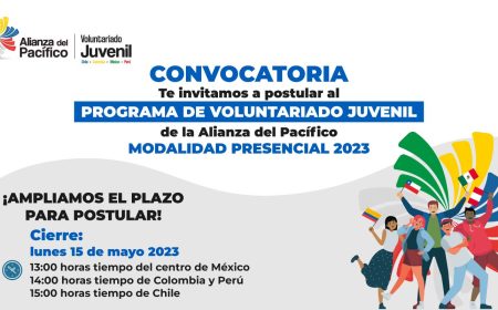 ¡Ampliamos hasta el 15 de mayo 2023 el plazo para postular al Voluntariado Juvenil de la Alianza del Pacífico!